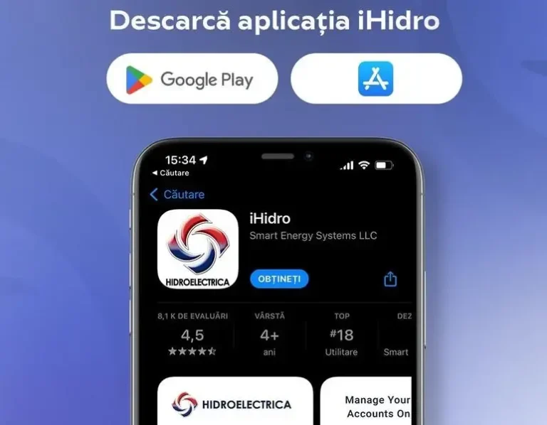 Aplicatia Hidroelectrica – iHidro online